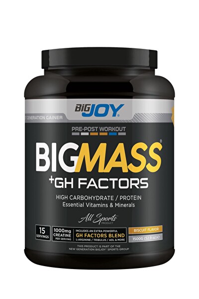 Bigjoy Bisküvi Aromalı Big Mass Gainer Gh Factors 1500GR 15 Servis Karbonhidrat Tozu
