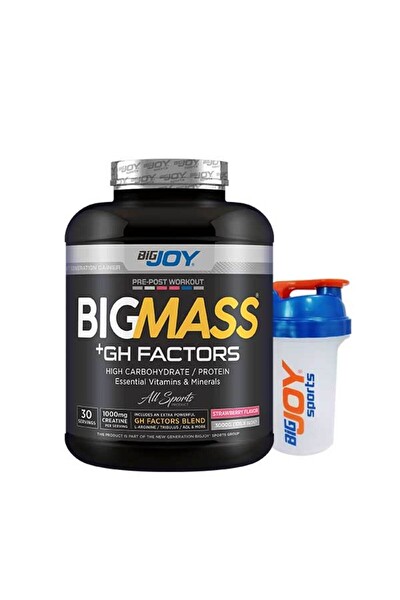 Bigjoy Bigmass Çilek Aromalı 3000 gr Mass Gainer Karbonhidrat Tozu 30 Servis