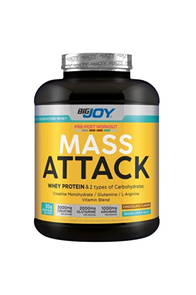 Bigjoy Mass Attack® Whey Protein & 2 Tip Karbonhidrat 3000GR Çikolata 30 Servis.