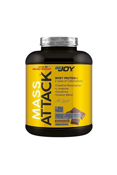 Bigjoy Mass Attack® Whey Protein & 2 Tip Karbonhidrat 3000GR Çikolata 30 Servis.