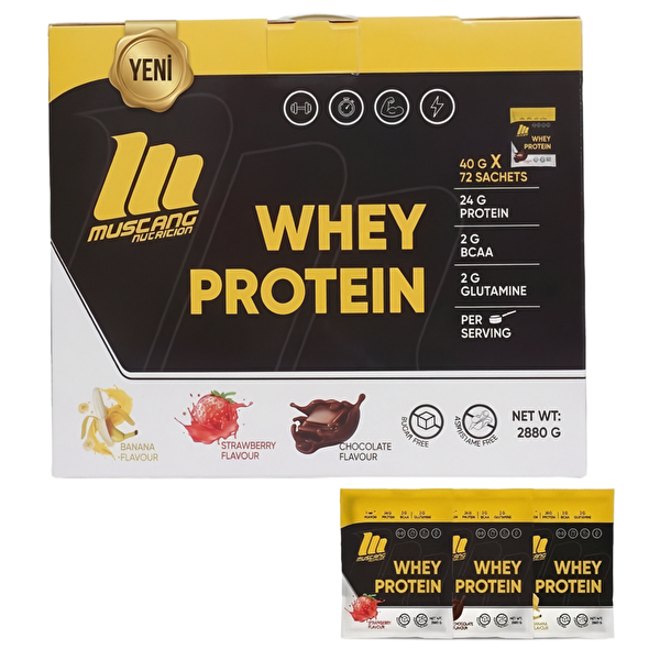 Mustang Nutrition Whey Protein 72 Saşe 2880 Gr