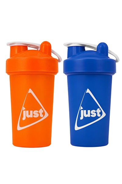 Just Shaker 550 ML Ölçekli ve Sızdırmaz Kapaklı 2'li Set (Turuncu+Mavi)
