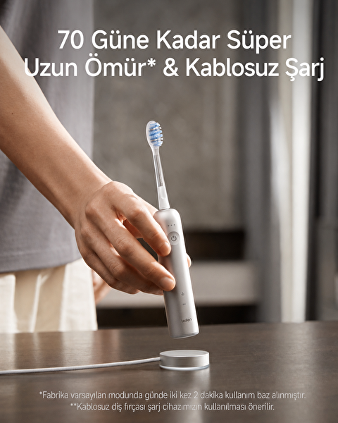 Laifen Wave PRO Orijinal Alüminyum Alaşım Elektrikli Diş Fırçası Açık Gri