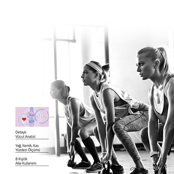 Polosmart PSC104 Pilli Bluetooth Vücut Analizli Yağ Kas Su Ölçer Akıllı Tartı Mor