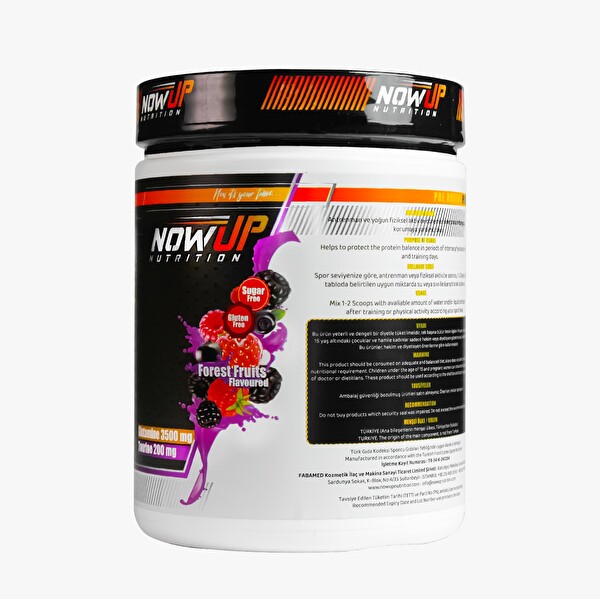 Nowup Nutrition Kas Onarımı ve Hızlı Toparlanma Desteği 360 GR 60 Servis Orman Meyveli Aromalı L-Glutamine