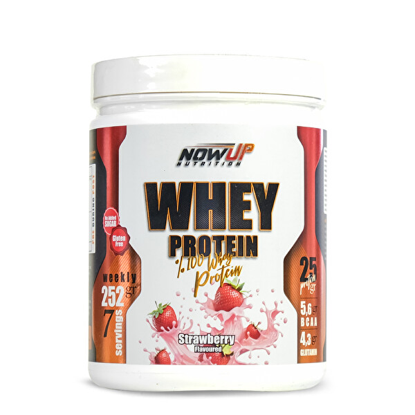 Nowup Nutrition %100 Whey Protein Çilek Aromalı 252 GR - 25G Protein