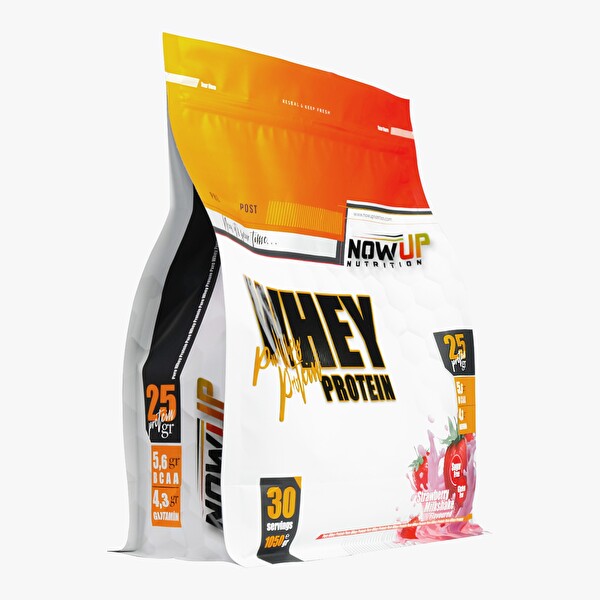 Nowup Nutrition %100 Whey Protein Tozu Çilek Aromalı 1050 GR - Kas Gelişimi ve Korunması