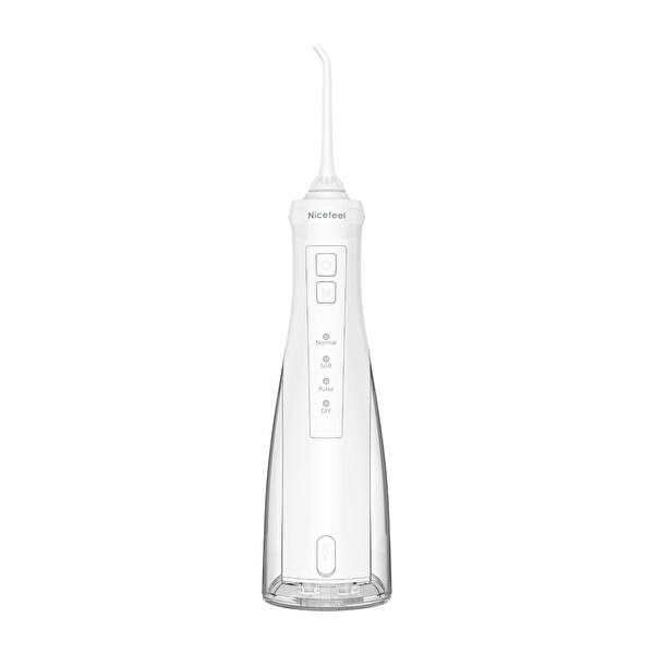 NPO Nicefeel FC5610 Şarjlı Taşınabilir 4 Modlu 280 ML IPX7 Diş Teli ve Protez Bakımı için Beyaz Ağız Duşu