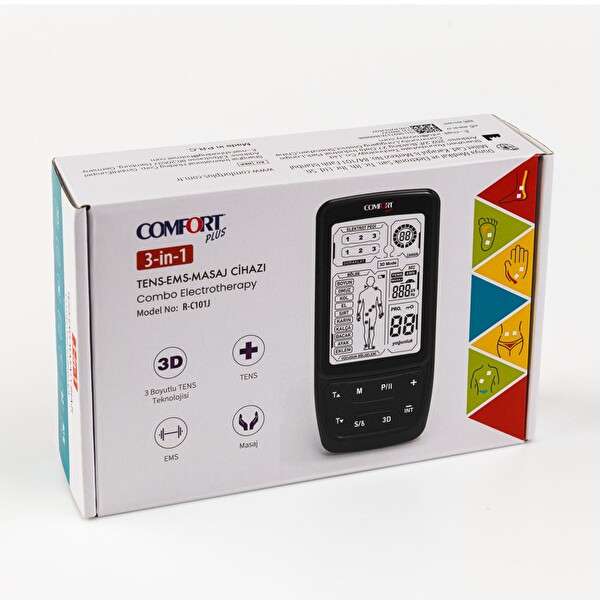 Comfort Plus R-C101J Şarjlı Portatif 3D Modlu Tens 3D Pedli Ems ve Masaj Cihazı