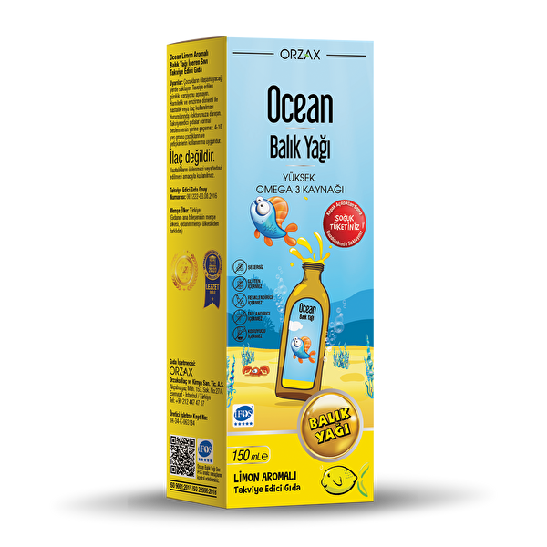 Orzax Ocean Omega3 150 ML Limon Aromalı Şurup