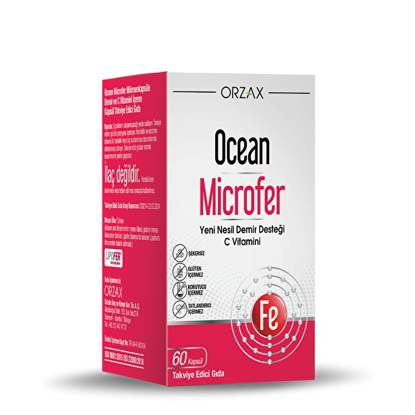 Orzax Ocean Microfer Demir ve C Vitamini 60 Kapsül