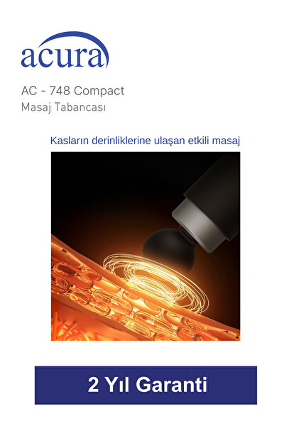 Acura AC-748 Compact 6 Kademeli 4 Başlıklı Masaj Tabancası