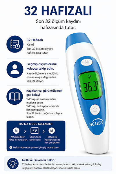 Acura AC-9280 Kulak Alnından Ateş Ölçer