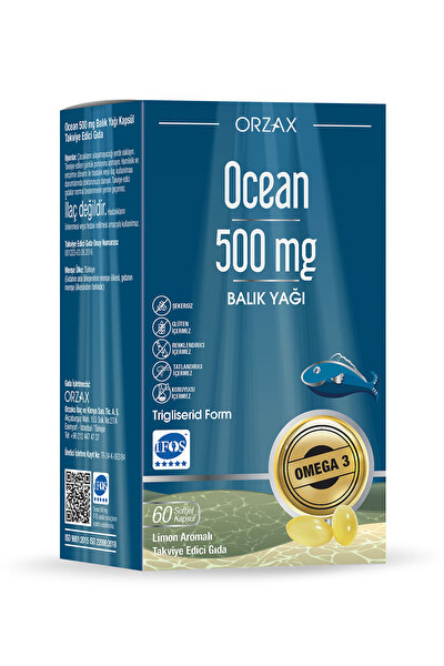 Ocean Omega 3 Balık Yağı 500 MG 60 Kapsül