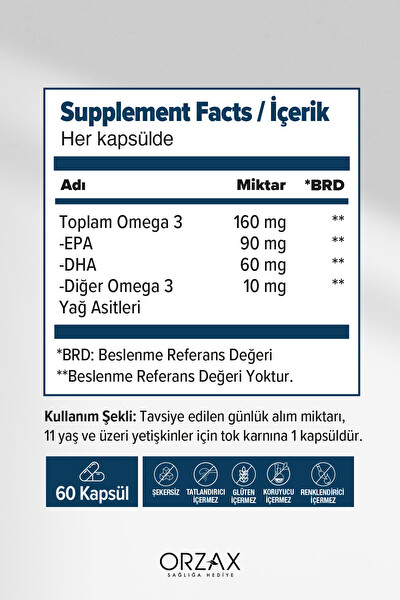 Ocean Omega 3 Balık Yağı 500 MG 60 Kapsül