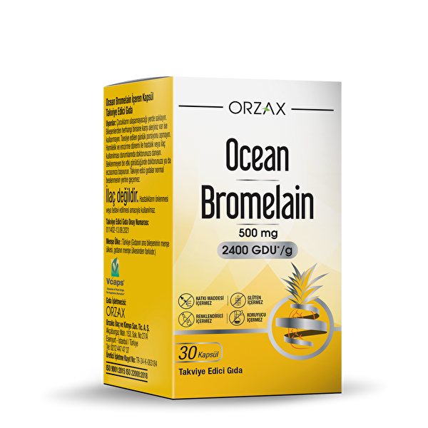Orzax Ocean Bromelain 30 Kapsül