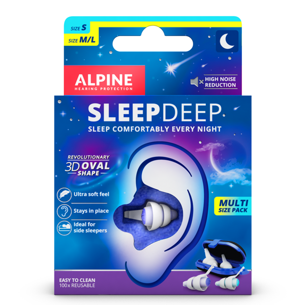 Alpine SleepDeep Mavi M/L Boyut 27 dB Gürültü Azaltma Özel Thermoshape Teknolojisi Uyku Kulak Tıkacı