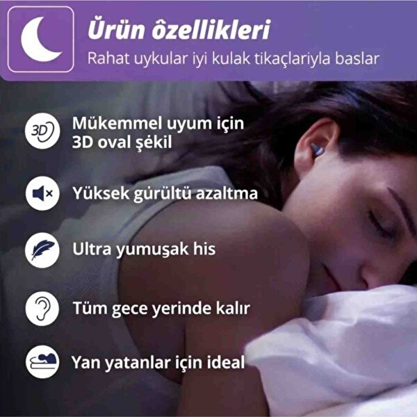 Alpine SleepDeep Mavi M/L Boyut 27 dB Gürültü Azaltma Özel Thermoshape Teknolojisi Uyku Kulak Tıkacı