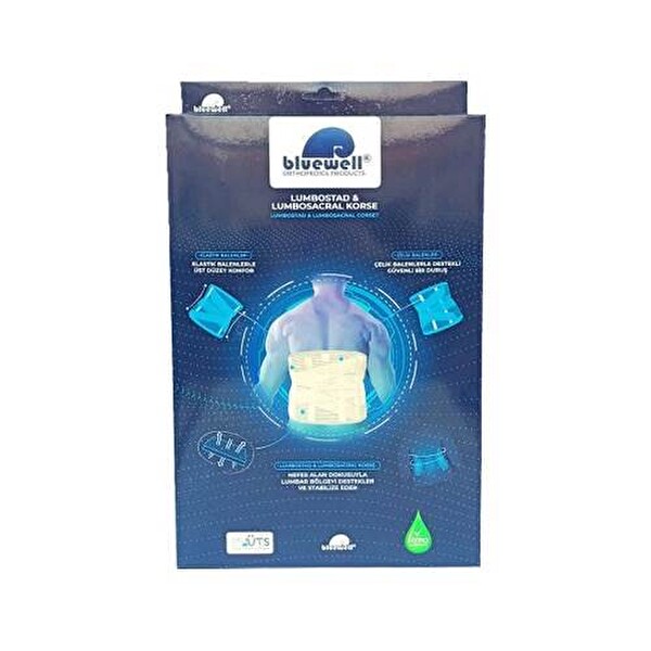 Bluewell Lumbosacral Korse Çelik Balenli 32 CM - Bedensiz