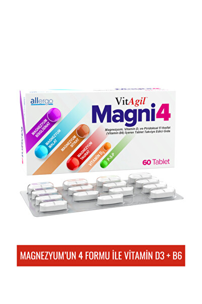 Vitagil Magni4 Magnezyum Vitamin D3 P5p 60 Tablet