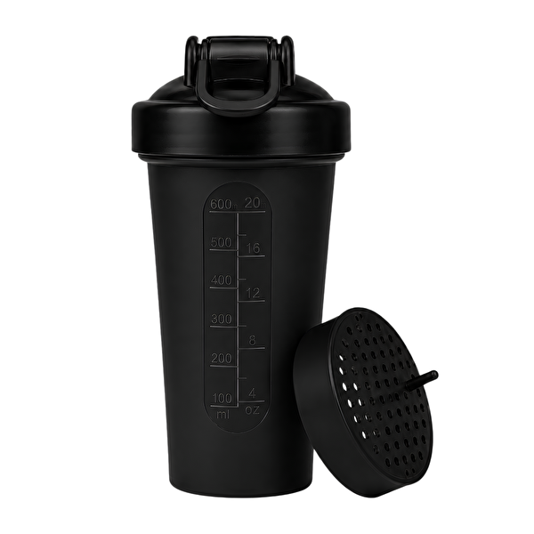 Cool Shaker King Of The Gym Shaker 650 ML Ölçekli ve Sızdırmaz Kapaklı Protein Shaker 2'li Set Siyah-Sarı
