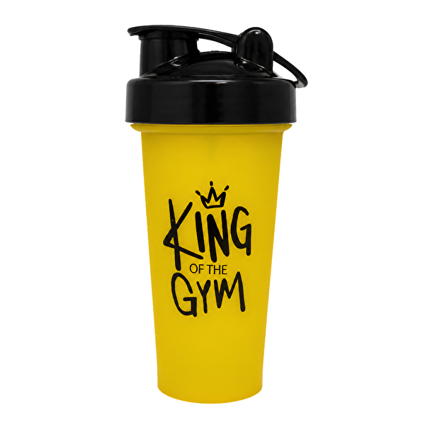 Cool Shaker King Of The Gym Shaker 650 ML Ölçekli ve Sızdırmaz Kapaklı Protein Shaker 2'li Set Siyah-Sarı