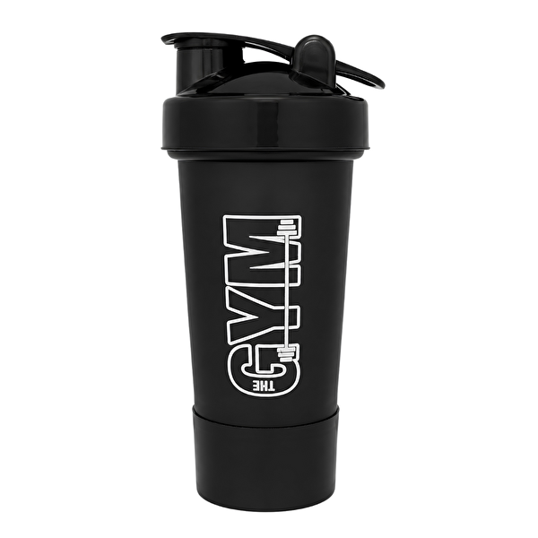 Cool Shaker Gym Smart Shaker 550 ML Ölçekli ve Sızdırmaz Kapaklı Saklama Hazneli Protein Shaker Siyah