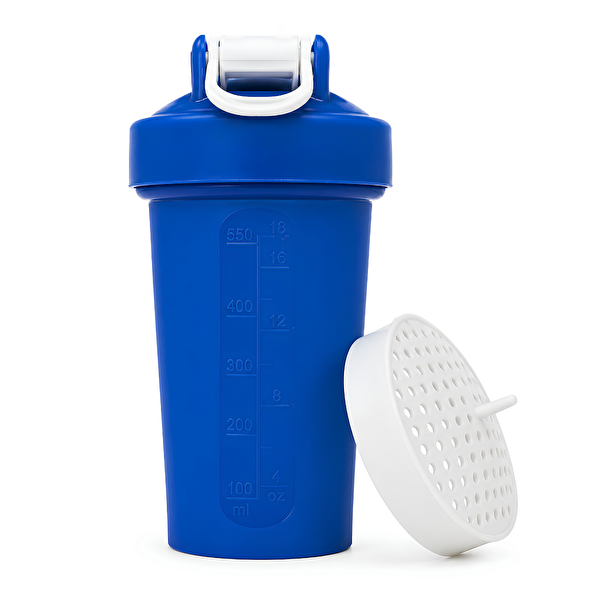 Cool Shaker Gym 550 ML Ölçekli ve Sızdırmaz Kapaklı Protein Shaker 2'li Set Pembe-Mavi