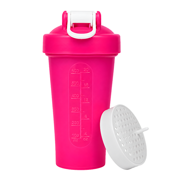 Cool Shaker King Of The Gym Shaker 650 ML Ölçekli ve Sızdırmaz Kapaklı Protein Shaker 2'li Set Pembe-Turuncu
