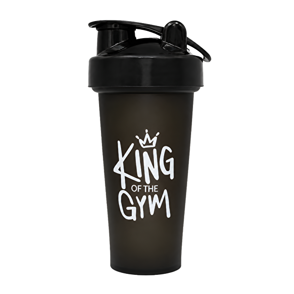 Cool Plastik King Of The Gym Shaker 650 ML Ölçekli ve Sızdırmaz Kapaklı Protein Shaker Siyah