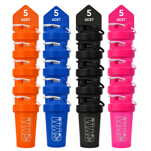 Gym Shaker 550 ML Ölçekli ve Sızdırmaz Kapaklı Protein Shaker 20'li Set