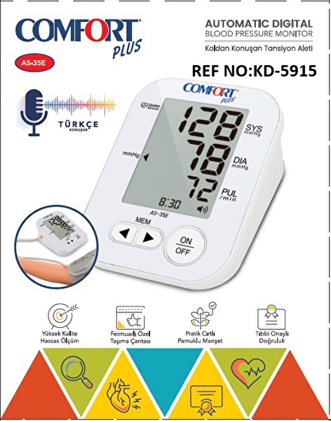 Comfort Plus KD-5915 Koldan Ölçme Türkçe Konuşan Tansiyon Aleti