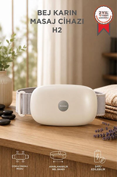 Lenovo H2 Bej Şarjlı Akıllı Masaj Yastığı Sırt Bel ve Karın SPA Masaj Cihazı