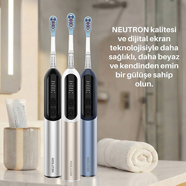 Neutron NTL-TB-12PG Dijital Ekranlı Şarjlı Sonik Diş Fırçası - Gold