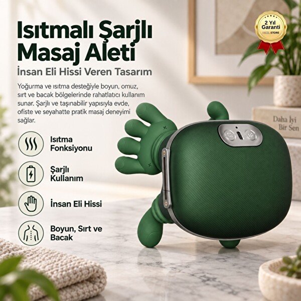 Hzl Store FH670 Isıtmalı Şarjlı Yoğurmalı Boyun - Omuz Masaj Aleti