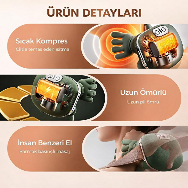 Hzl Store FH670 Isıtmalı Şarjlı Yoğurmalı Boyun - Omuz Masaj Aleti