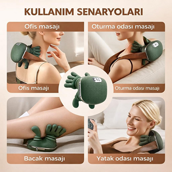 Hzl Store FH670 Isıtmalı Şarjlı Yoğurmalı Boyun - Omuz Masaj Aleti