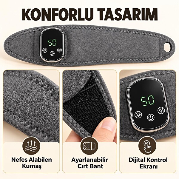 Valkyrie Isıtmalı Titreşimli El Bilek Masaj Aleti Şarjlı 5 Isı Ayarlı 3 Kademeli Masaj Destekli