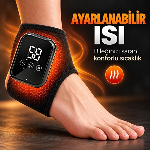 Valkyrie Isıtmalı Titreşimli Ayak Bileği Masaj Aleti Şarjlı 3 Isı 3 Titreşim Modlu Dijital