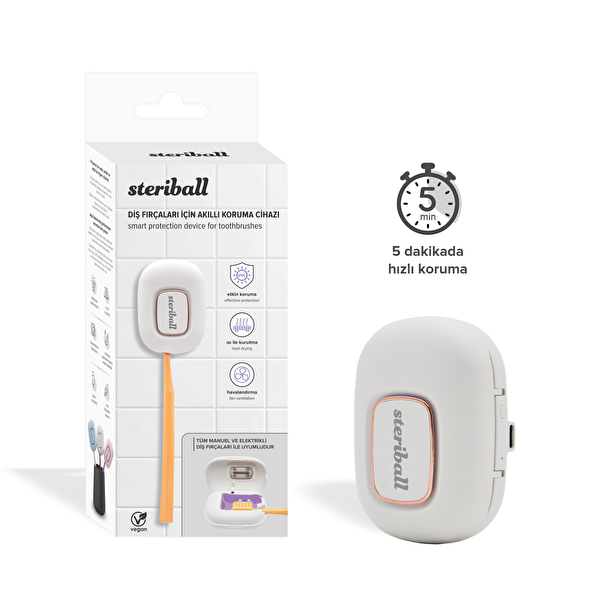 Steriball Diş Fırçaları için Akıllı Koruma Cihazı Beyaz