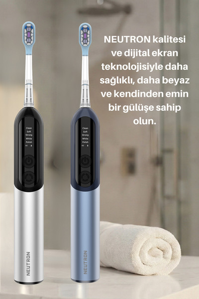 Neutron NTL-TB-12PB Dijital Ekranlı Şarjlı Sonik Diş Fırçası Mavi