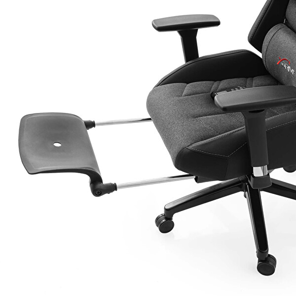 XDrive Firtina Masajlı Ayak Uzatmalı Profesyonel Gri Oyuncu Koltuğu