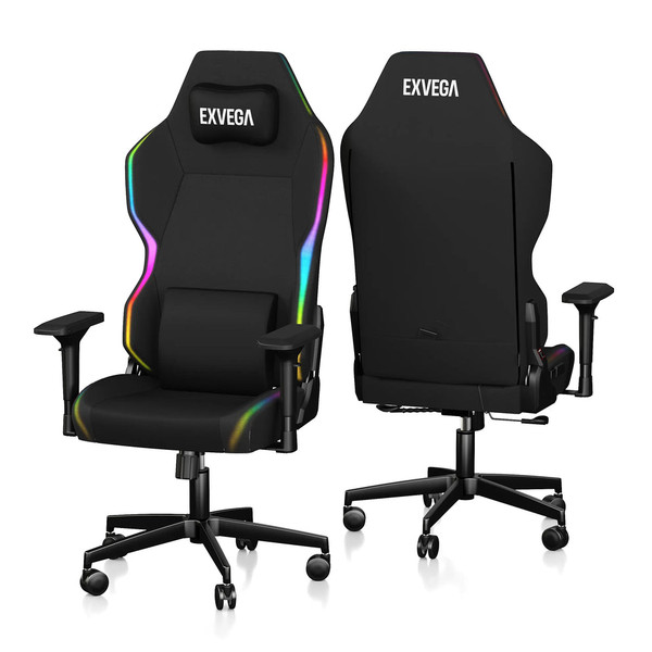 Exvega Lunar Active 2024 Serisi Dokuma Profesyonel Gaming Oyuncu Koltuğu Siyah
