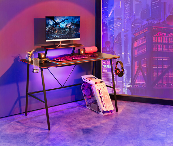 Adore Mobilya Gaming Master Oyuncu ve Bilgisayar Masası Siyah 120x90x60 CM