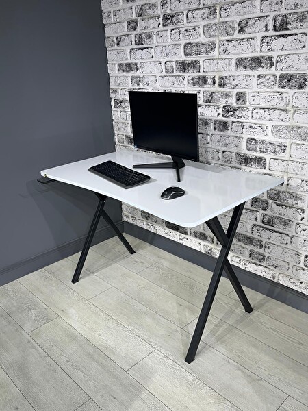 Hey Modüler Mobilya Heygaming 120 CM Beyaz Siyah Profesyonel Oyuncu Masası