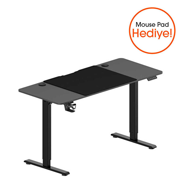 Adore Mobilya Gaming Maestro-X Yükseklik Ayarlı Oyuncu Masası - Siyah 140x72-117x60 CM