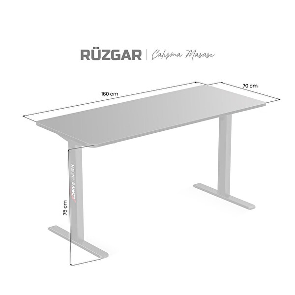 XDrive Rüzgar Çalışma Masası Siyah (160x70)