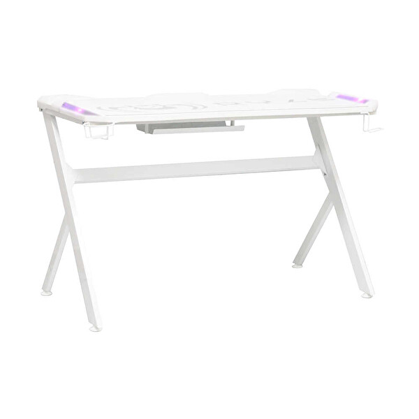 Adore Mobilya Ryze Extreme Karbon Fiber RGB Oyuncu Masası - Beyaz 120x60x76 CM
