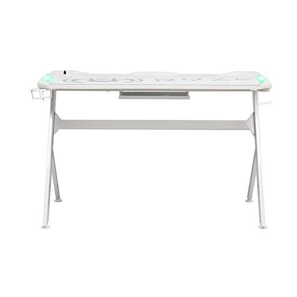 Adore Mobilya Ryze Extreme Karbon Fiber RGB Oyuncu Masası - Beyaz 120x60x76 CM