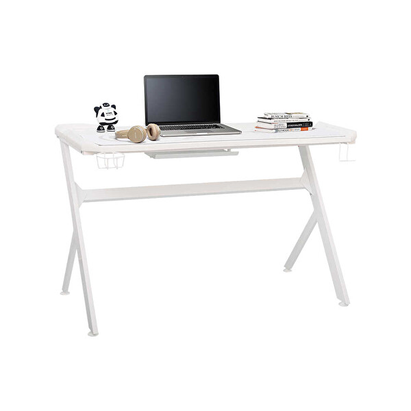 Adore Mobilya Ryze Extreme Karbon Fiber RGB Oyuncu Masası - Beyaz 120x60x76 CM
